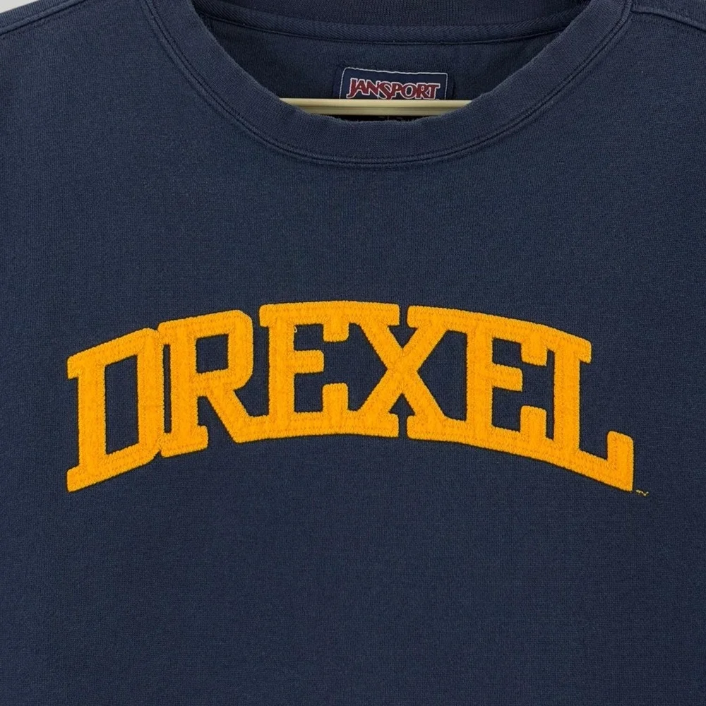 JanSport Drexel Sweatshirt Mens Large Blue NCAA Crewneck Fleece Pullover Y2K